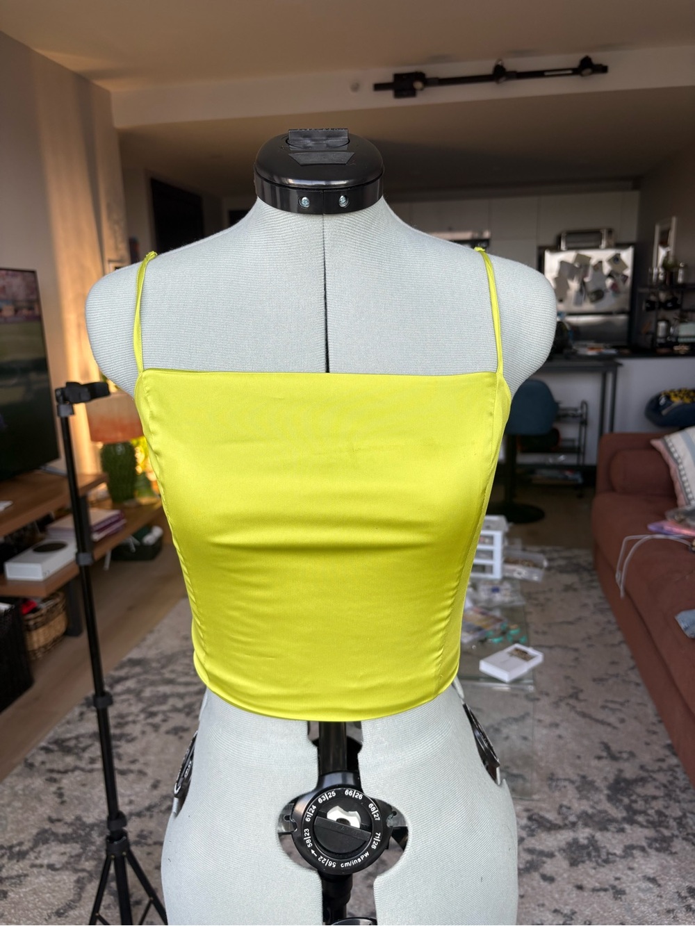 Aritzia/TNA Neon Lime Satin Cami Top
